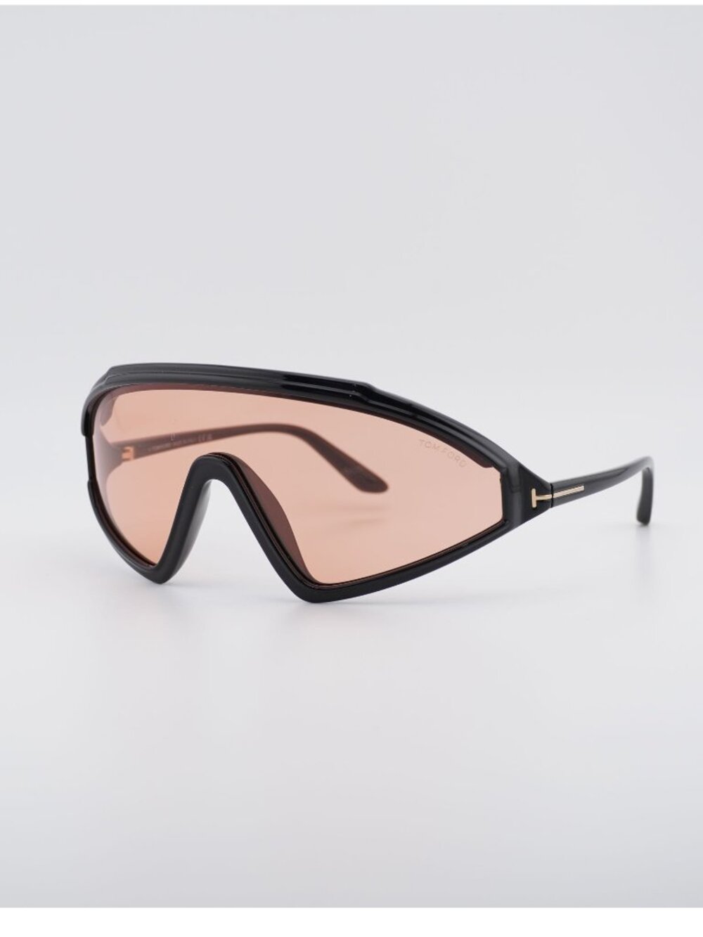 Tom Ford Lorna FT1121 01E Sunglasses Black Shield Frame, Brown Lenses